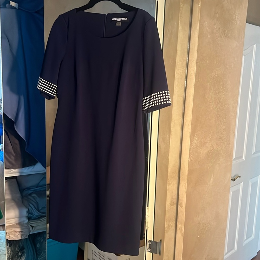 Navy short sleeve dress